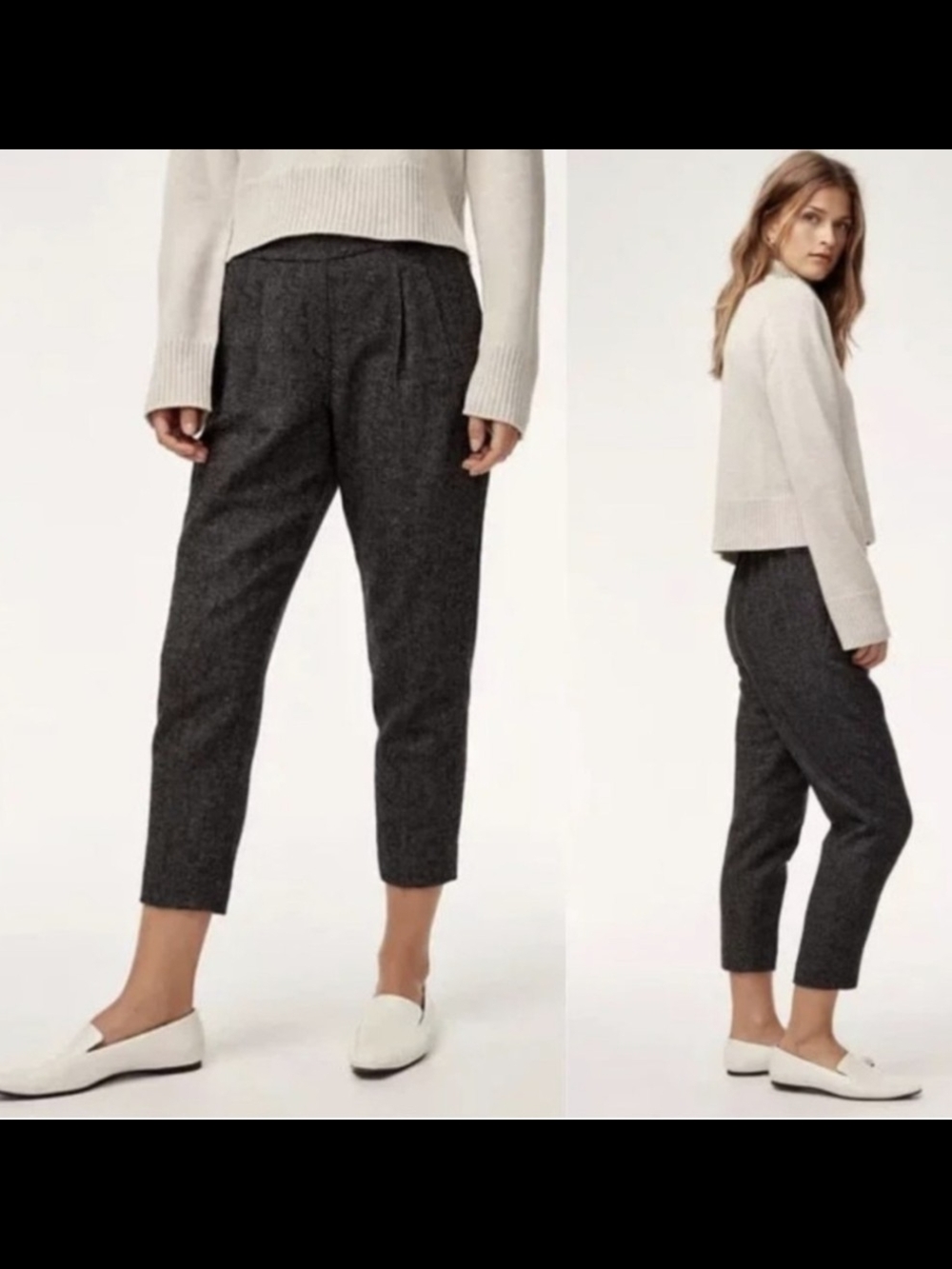 Aritzia Babaton Wool Ankle Dress Pants Gray